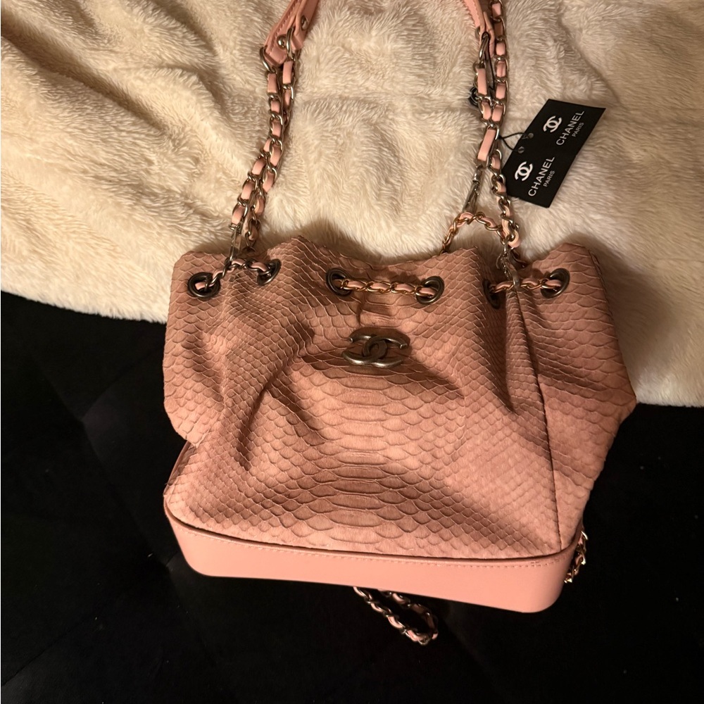 Source Unknown Blush Pink Python Shoulder Bag - image 2